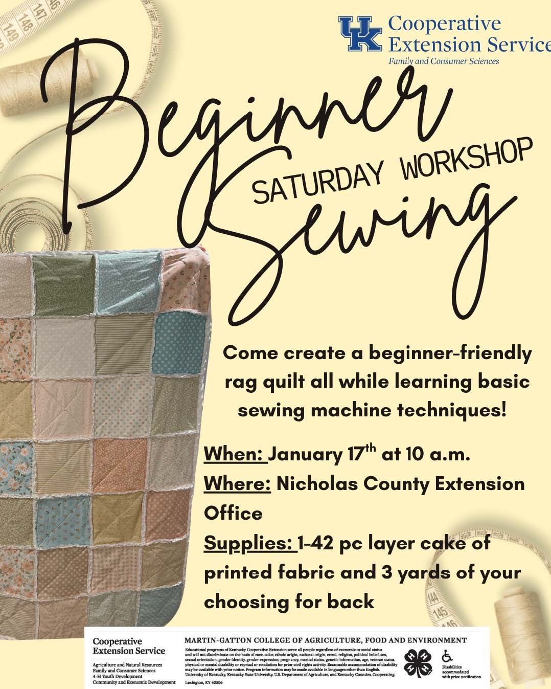 Adult Beginner Sewing